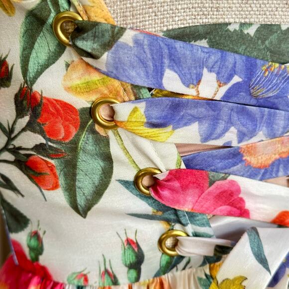 Show Me Your Mumu Juliet Maxi Dress in Charm Peony White Taffeta Sz S - Picture 12 of 15